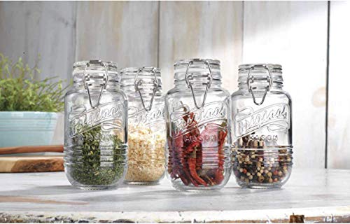 Original Mason Jars 8 Oz with Airtight Sealing Lid  Set of 4  By Home Essentials & Beyond  Ideal for Spices, Ingredients and More Practical and Modern
