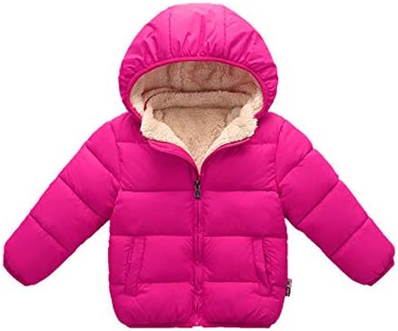 Toddler Boys' Girls' Winter Coat for 6M-6T Baby Kid Hooded Puffer Jacket