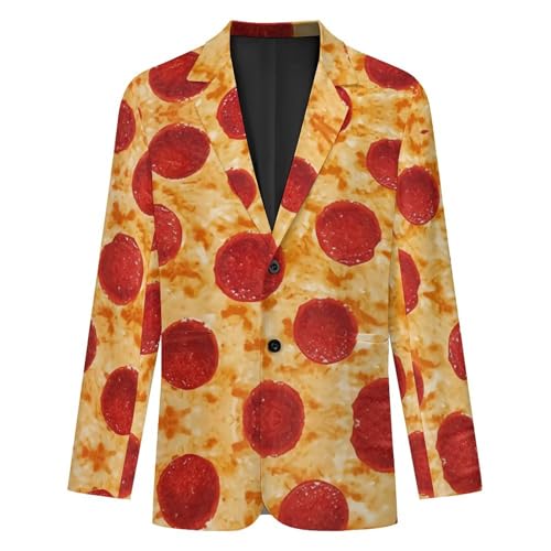 Pepperoni Pizza Men's Suit Jacket 2 Button Lapel Blazers Tuxedo Business Coat for Wedding Party2
