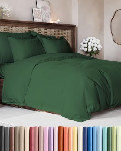 Image of Duvet Cover Oversized Queen - 3 Piece w / Zipper Closure - Emerald Green