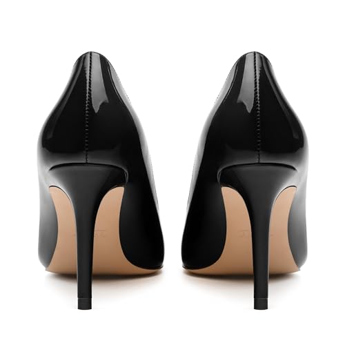 Women's Pumps, Pointed Toe Slip On High Heels, Fashion Solid Patent High Heel Shoes for Women4