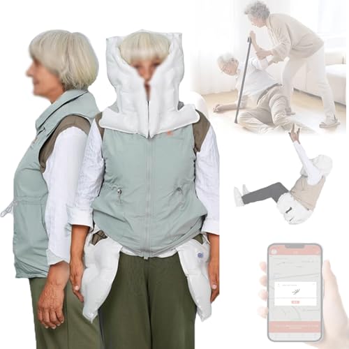 GCLCPAEN Chaleco Inflable Protector para Personas Mayores,Protección Integral De 320°,Diseño Ligero,Seguimiento De Ubicación,Alarma Sos Y Función Antipérdida,Reutilizable,Tallas S-2xl M