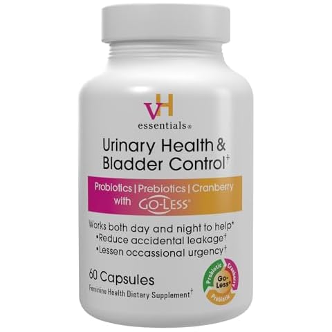 vH essentials Urinary Health & Bladder Control, Cranberry Extract, Prebiotics and Probiotics, 24-Hour Feminine Health Support, Reduces Occasional Leakage, Supports Vaginal Health, 60 Capsules Cover