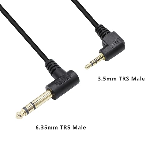 Cable de audio estéreo 3.5 mm a 6.35 mm ángulo 90° 297 cm miniatura 2