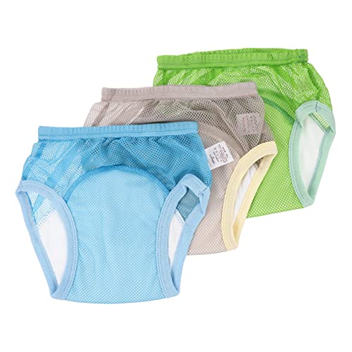 Toddmomy 3Pcs Potty Training Underwear Soft Cotton Nappy Pants Washable and Reusable Diaper Pants for Comfort and Leak Protection Assorted Color