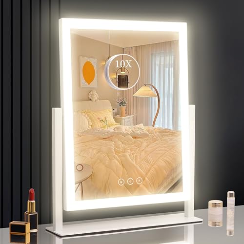 Lighted Vanity Mirror with Lights and 10X Magnification
