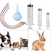 7-Pack-Pet-Supplies-Animal-Kid-Tube-Feeding-Kit-Includes-3-Pack-8-FR-Red-Feeding-Tubes-3-Pack-10-Ml-30-Ml-60-Ml-Syringes-Bulb-Syringe-for-Lamb-Goat-Puppy-Whelping-Kitten-Feeding-Measuring-Watering 3 Pack 8 FR Red Feeding Tubes