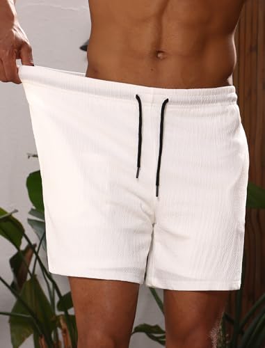 Men's Summer Board Shorts Adjustable Drawstring Quick-Drying Shorts with Liner Swim Trunks3