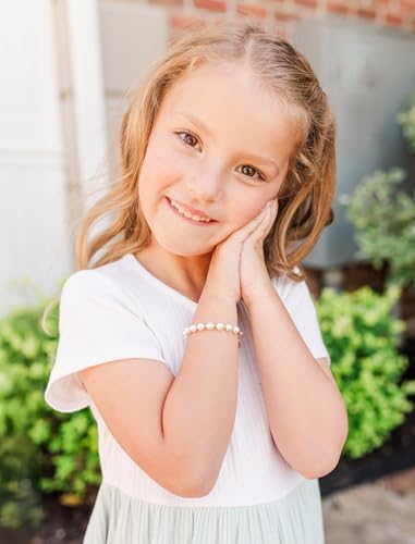 Cherished Moments 14K Gold Plated and Sterling Silver Bracelet with Chunky Simulated Pearls for Babies and Little Girls2