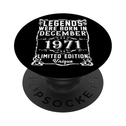 Cumpleaños Diciembre 1971 Edición Limitada Regalo Vintage PopSockets PopGrip Intercambiable