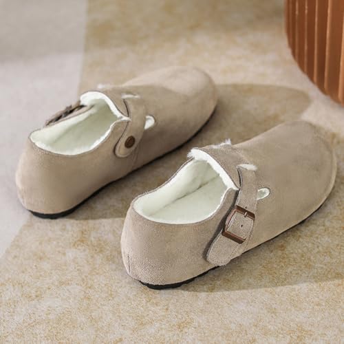 Mules sabots daim doublure fourrure automne chaussures femme