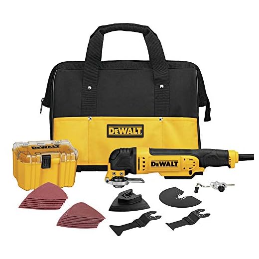 DEWALT Oscillating Tool Kit, Corded, 3-Amp, 29 Pieces (DWE315K) , Yellow