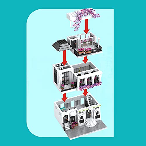 TopBau Blumenstraße View Modular Buildings Haus Bauset mit LED Set, 1953+Teile Stadthaus Kompatibel mit Lego Creator… – Bild 4