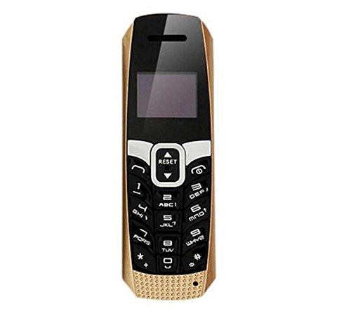 Long CZ T3 Smallest Long Standby Mini Tiny Mobile Cell Phone Bluetooth Dialer 0.66 inch MP3 SMS Voice Changer with Vibrate Function Beat The Boss (Gold)