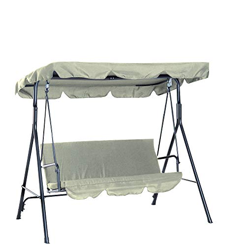 Enmayode - Toldo Universal de Repuesto para Silla de Columpio, Cubierta para Patio, Hamaca, Cubierta Superior para jardín al Aire Libre (164 * 114 * 15cm, Beige)