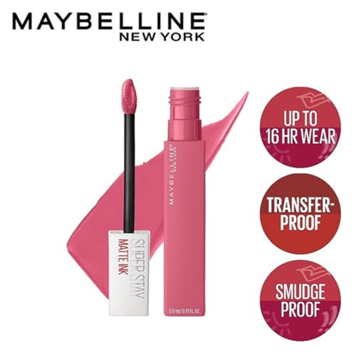 Image of Maybelline New York SuperStay Matte Ink Liquid Lipstick - 125 Inspirer, Highly pigmented, Transfer Proof & Fade Proof. Maybelline New York SuperStay Matte Ink Liquid Lipstick Lasts Up To 16 Hour | 5ml