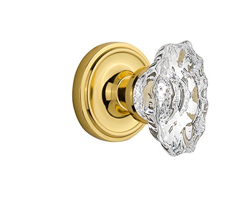 Nostalgic Warehouse Classic Rosette with Chateau Door Knob, Single Dummy, Bright Chrome