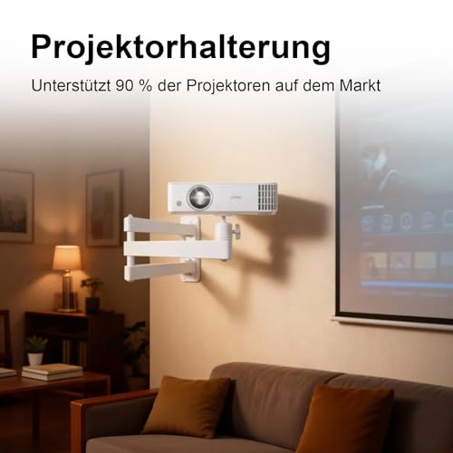 Billowvolve Projektorstand Beamer Projector Stand Wandhalterung Metallhalter Multi-Winkel Verstellbare Projektorhalterung mit 1/4 Zoll Schraubschnittstelle und Gelenkarm