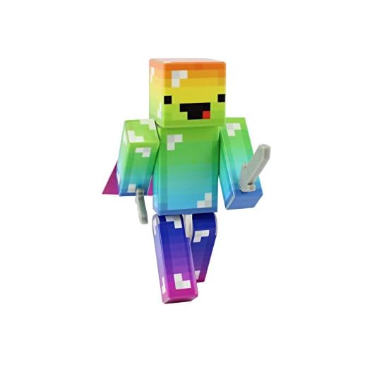 EnderToys Derpy Rainbow Guy Action Figure Toy, 4 Inch Custom Series Figurines