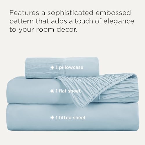 Image of Bedsure Twin XL Sheets Dorm Bedding - 3 Pieces Soft Extra Long Twin Sheets, Breathable & Cooling Bed Sheets Set, Oeko Tex, Easy Care Microfiber for Women, Men, Light Blue