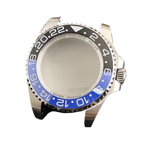 NH35 43mm ���v�P�[�X�ANH34/NH38 ���[�u�����g�p�A�T�t�@�C�A�K���X�t�� - �f�B�[�v�_�C�u�h���݌v(20 silvery)
