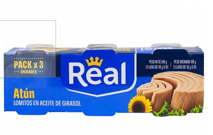 Real Tuna in Sunflower Oil, (06 Pack of 3), 80g Each