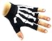 JTC Belt Unisex Half Finger Stretchy Fingerless Gloves One Size Fits Most White Skeleton