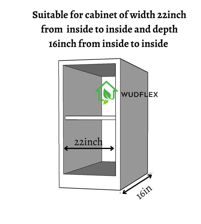 Image of Wicker Rectangular Basket For Modular Kitchen For Vegetables And Fruits Storage (Size: 22 W Inches Including Channel) (22 inch W X 16 inch L X 6 inch H),Beige