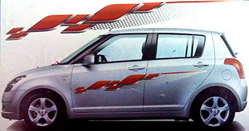 Image of 1 Set Car Graphics 2 Side Decal Body Red Sticker for Universal Cars