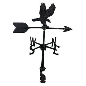 Montague Metal Products 24-Inch Weathervane with Eagle Ornament,Satin Black Montague Metal Products 24 Inch Weathervane with Eagle OrnamentSatin Black