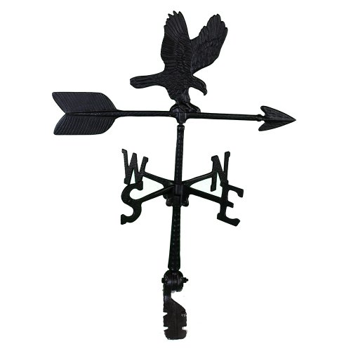 Montague-Metal-Products-24-Inch-Weathervane-with-Eagle-OrnamentSatin-Black Montague Metal Products 24 Inch Weathervane with Eagle OrnamentSatin Black