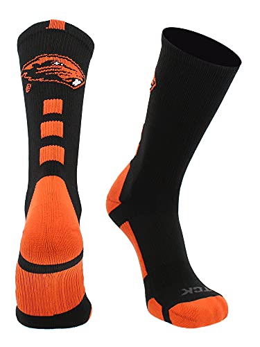 TCK Oregon State Baseline Crew Socks (Black/Orange, Medium) - Black/Orange,Medium
