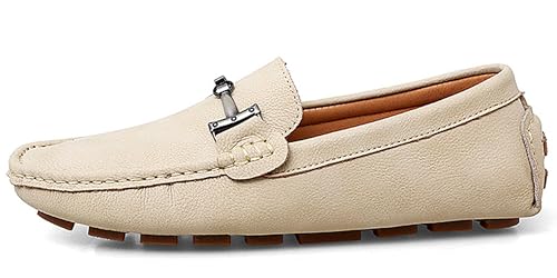 Minishion Comfortable Dress Loafers for Men with Buckle Summer Casual Shoes YY0052