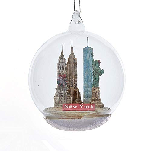 New York City Landmark Glass Ball Ornament, Christmas