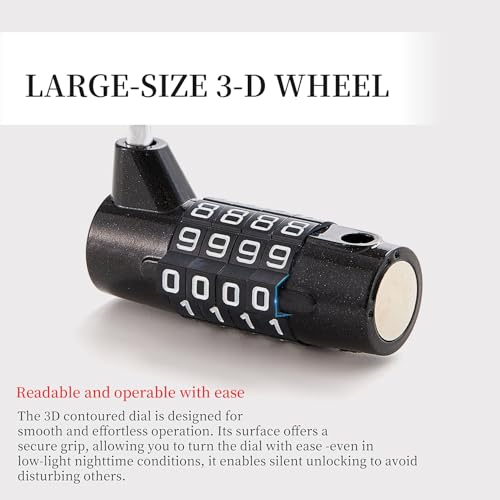 Image of Gym Locker Lock 4 Digit Combination Lock for Locker for School Gym Lock for Sports, Toolbox, Case, Hasp Storage(20) (Shackle Black)