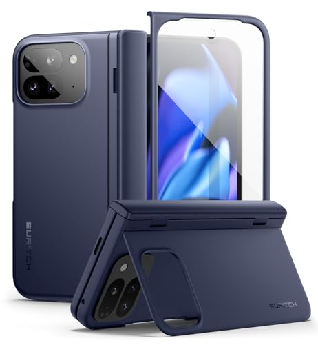 Coque rigide haut de gamme pour Google Pixel 9 Pro Fold avec film bleu