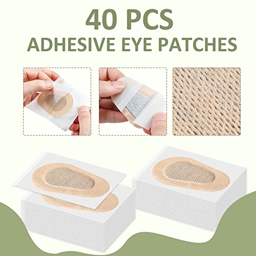 Image of Panitay 40 Pcs Adhesive Eye Patches for Adults,3 X 2 Inch,Nude