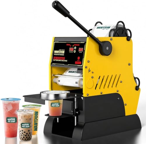 Image of WantJoin Cup Sealing Machine, 2S Commercial Boba Sealer Machine | Film Alignment, 90 /95mm Cup Support, LED Temperature Control, Bubble Tea Shops, Cafes & Juice Bars