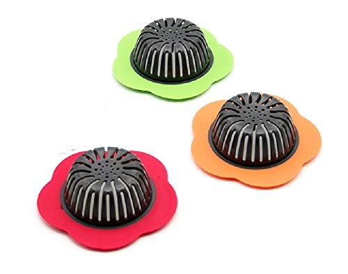 Tagve Silicone Kitchen Sink Strainer Flower Shaped Shower Drains Cover Colander Sewer Bathroom Hair Trap Catcher Kitchen Accessories (Multi-Color-Set of 3) (B082W3M1P5) Amazon Price History, Amazon Price Tracker