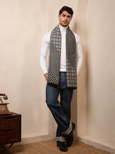 Image of Ravaiyaa - Attitude is everything Men's Reversible Stripe Pattern Winter Wool Scarf, Muffler 72 inchx12 inch Inch