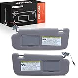 A-Premium Left & Right Sun Visor Compatible with Hyundai Sonata 2006 2007 2008 2009 2010, Driver & Passenger Side, Gray