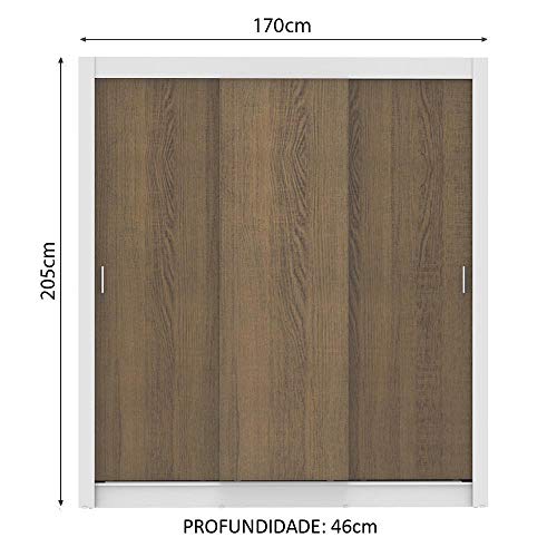 Guarda Roupa Casal Madesa Mônaco 3 Portas de Correr