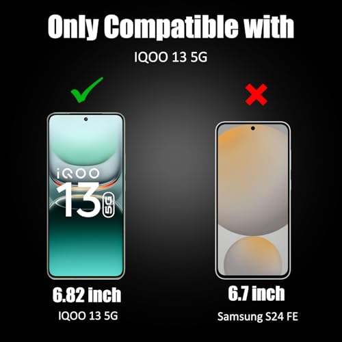 Image of AIBEX Tempered Glass for IQOO 13 5G | 9H Hardness | Anti-Glare & Anti-Fingerprint | Water Resistant | Edge-to-Edge Full Screen Protector | Bubble-Free Installation