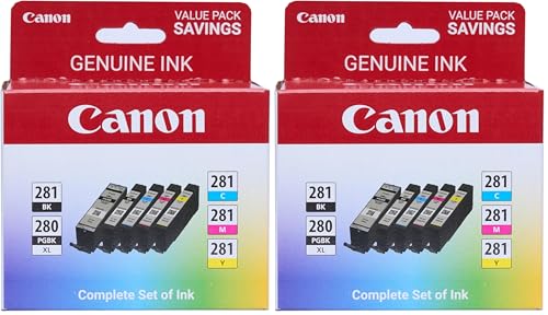 Image of Canon PGI-280 /CLI-281 Genuine Combo Pack,Compatible with TR8520,TS9120,TS8120,TS6120,TS9521C /a,TS9520 /a,TS8220,TS6220,TS8320,TS6320,TS702 /a,and TR8620 /a Series Printers,(Pack of 2)