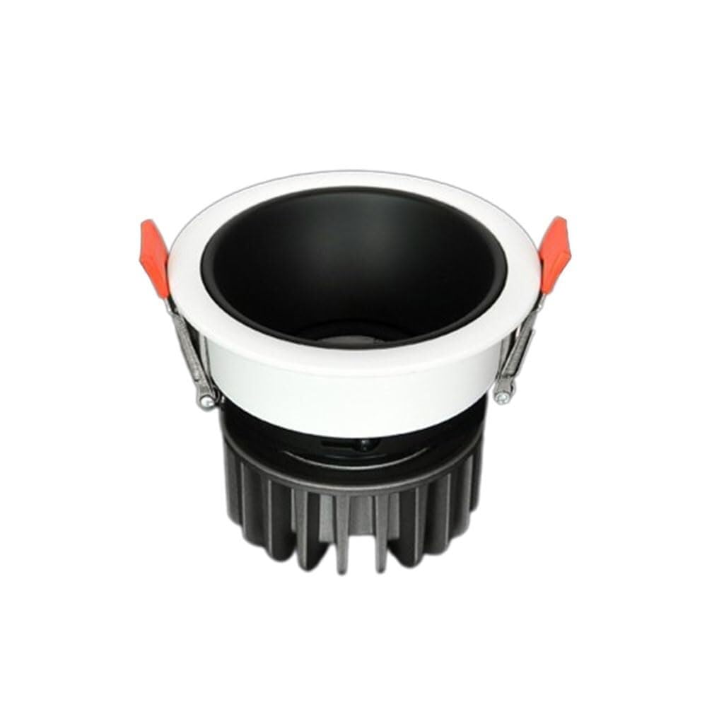 XBTGS LED-Einbauleuchte, 8,4 cm, 12 W, 3 CCT 3500 K/4000 K/6000 K wählbar, schmale Einfassung, LED-Dosenleuchten, Waschbecken-Ghts, Weiß - 6000 K, Weiß - 6000 K