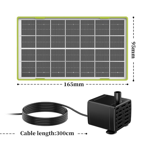 AISITIN 3.5W Pump, Solar Water Fountain Outdoor with Upgraded Glass Solar Panel and 4 Nozzles, Solar Powered Fountain for Bird Bath, Ponds, Garden, Fish Tank and Swimming (Light Green)