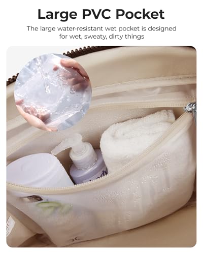 BAGSMART Bolsa de deporte para mujer, bolsa de viaje de 24 l, impermeable, bolsa de viaje, equipaje de mano, gimnasio, clínica, bolsa de hospital, bolsa de hospital con PVC para fitness, natación - imagen 4