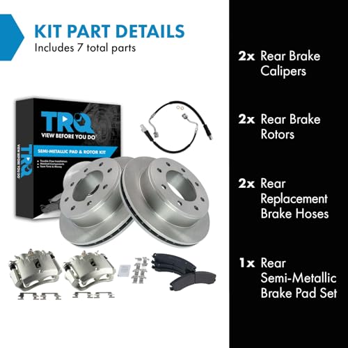 Image of TRQ Brake Pad & Rotor Kit Semi-Metallic Compatible with 2009-2016 GMC Savana 3500