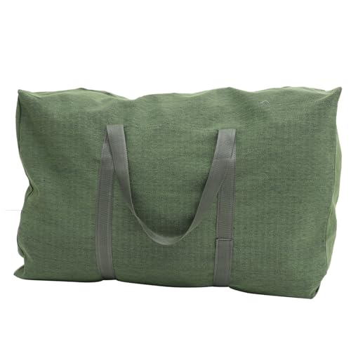 Toyvian Large Capacity Olive Green Travel Duffle Bag Durable Canvas Luggage for Sports Travel and Home Use Smooth Zipper and Convenient Handle