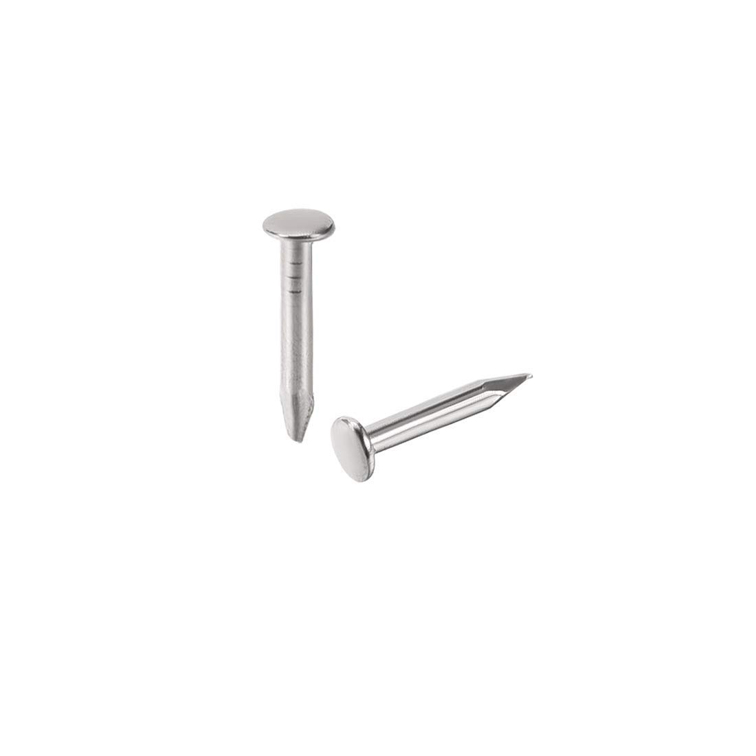 TOP-VIGOR 800Pcs Hardware Nails, 1.7mmx16mm Fiber Concrete Cement Wall Point Tip Nails, Wall Pins Tacks Nails for Woodworking, Panel Pins for Hanging Picture, Frame, Furniture, Construction, Silver